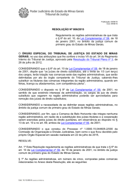 RESOLUÇÃO Nº 806/2015 Regulamenta as regiões administrativas