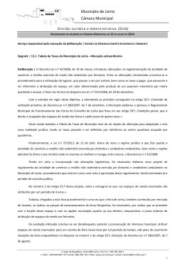 Ponto 12 edital n.º 7.2014 Tabela de Taxas do Município de Leiria