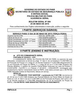 BG 094a - De 25 MAIO 2015 - Proxy da Polícia Militar do Pará!
