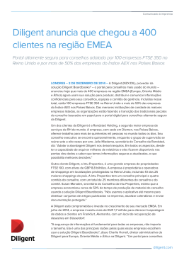 Diligent anuncia que chegou a 400 clientes na região EMEA
