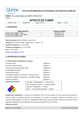 Nitrato de cobre - Quirios Produtos Quimícos