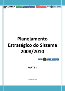 Planejamento Estratégico do Sistema 2008/2010