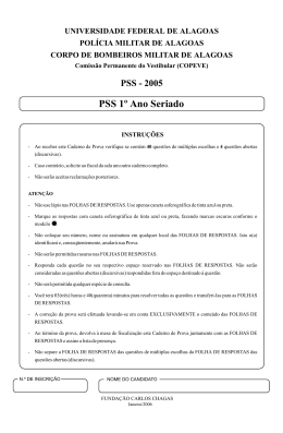 Prova PSS 1 - Seriado - Copeve - Universidade Federal de Alagoas