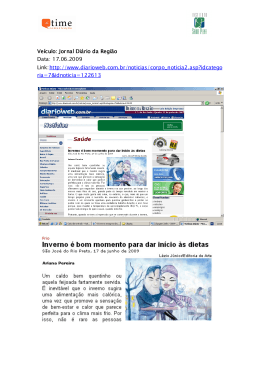 Veículo: Jornal Diário da Região Jornal Diário da Região Jornal