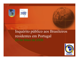 Public Opinion Survey of Brazilians living in Portugal