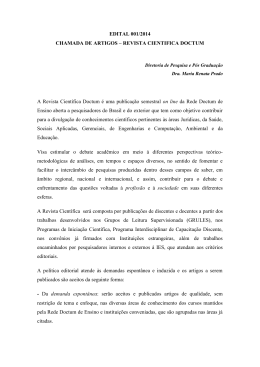 EDITAL ARTIGOS Revista Científica Doctum 001 2014