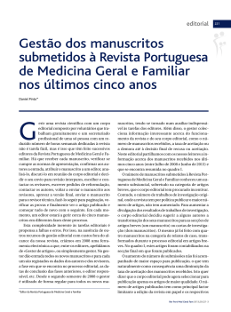 Gestão dos manuscritos submetidos à Revista Portuguesa de