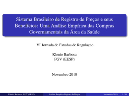 Sistema Brasileiro de Registro de Preços e seus Benefícios