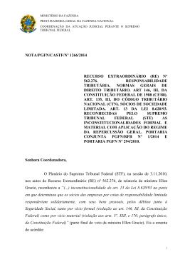 nota/pgfn/castf/nº 1266/2014 recurso extraordinário (re) nº 562.276
