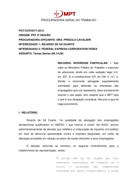 Processo PGT/CCR/nº 6571/2012 - Ministério Público do Trabalho