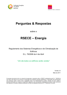 Perguntas e Respostas RSECE Energia - ADENE