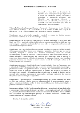 Recomendação Nº 007/2014 - Presidência da República