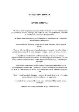 Resolução 04/95 do COCEPE REVISÃO DE PROVAS