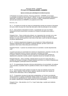 Resolução 084/92-CONSEPE - Secretaria dos Conselhos Superiores