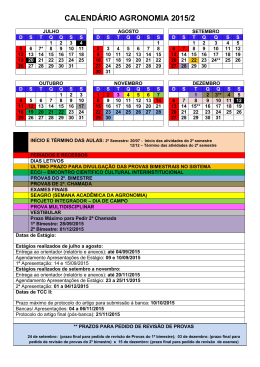 Calendário Semestral do Curso de Agronomia 20152