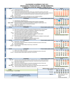calendário acadêmico fasf 2015 graduação e tecnologicos