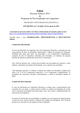 Lingüística - Processo Seletivo 2007 - Edital - IEL