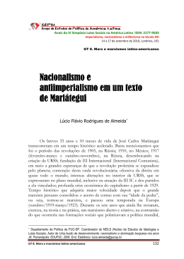 Nacionalismo e antiimperialismo em um texto de Mariátegui