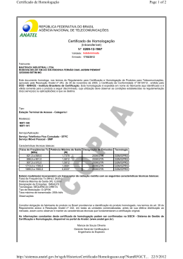 Certificado de Homologação - MXT 140