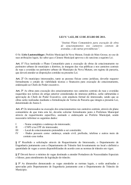 LEI 1.422 - PLANO COMUNITÃ†RIO PARA CONSTRUÃÃO DE