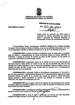 Provimento CGJ 022014 - Tribunal de Justiça da Paraíba