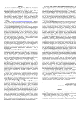 Araújo, M. A. (2000) - Editorial da revista Estudos do Quaternário, nº