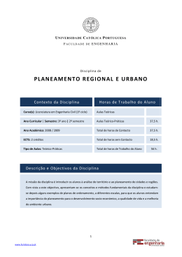 planeamento regional e urbano - Universidade Católica Portuguesa