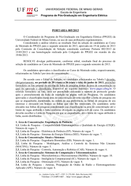 portaria 005/2013 - PPGEE - Universidade Federal de Minas Gerais