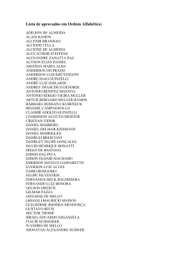 Lista de aprovados em Ordem Alfabética: