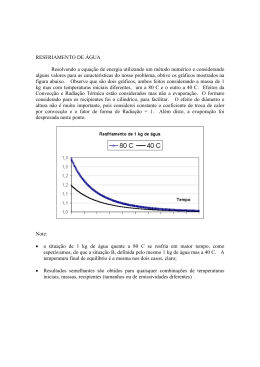 RESFRIAMENTO DE ÁGUA Resolvendo a equação de - PUC-Rio