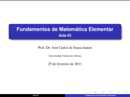 Fundamentos de Matemática Elementar - Aula 02 - Unifal-MG