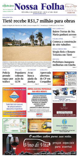 Edição 21/08/2015 - Jornal Nossa Folha