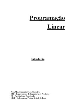 Programação Linear (Introdução)