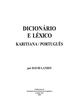 Dicionário e Léxico Karitiana/Português