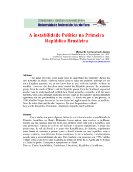 A instabilidade Política na Primeira República