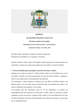 Homília do Patriarca Latino de Jerusalém, Fátima, 12 de Maio de 2014