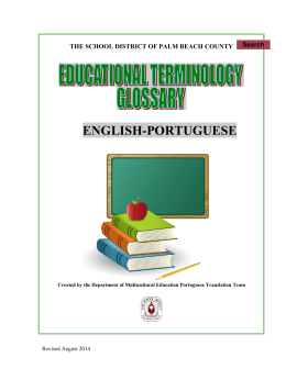 Portuguese Glossary - the School District of Palm Beach County