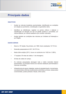 Pesquisa CNT de Rodovias 2011