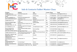 Info & Contacts Fabbri Master Class