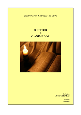 o Leitor O Animador - Paróquia Santo António das Antas