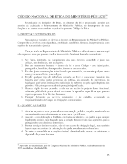 CÓDIGO NACIONAL DE ÉTICA DO MINISTÉRIO PÚBLICO50