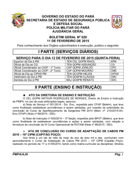 BG 029 - De 11 FEV 2015 - Proxy da Polícia Militar do Pará!