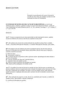 Resolução 04/1999 - Prefeitura Municipal de Florianópolis