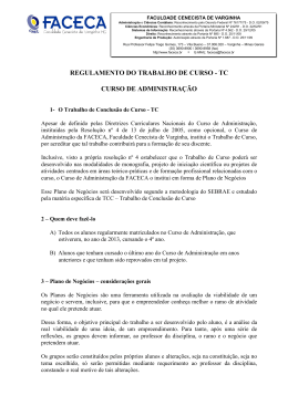 REGULAMENTO DO TRABALHO DE CURSO - TC