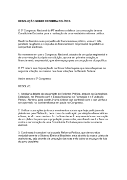 RESOLUÇÃO SOBRE REFORMA POLÍTICA O 5º Congresso