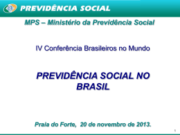 Apresentação do Ministério da Previdência Social