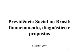 Previdência Social: Diagnóstico e Propostas de Reforma.
