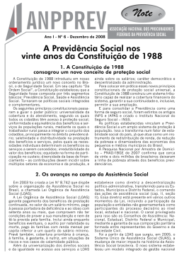 A Previdência Social nos vinte anos da Constituição de