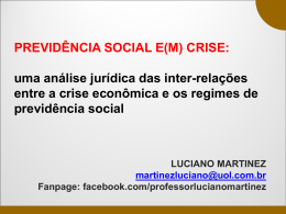 PREVIDÊNCIA SOCIAL E(M) CRISE: uma análise jurídica das inter
