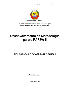 Desenvolvimento da Metodologia para o PARPA II
